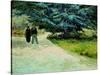 Public Garden With Couple And Blue Fir Tree: the Poet's Garden Iii, 1888-Vincent van Gogh-Stretched Canvas