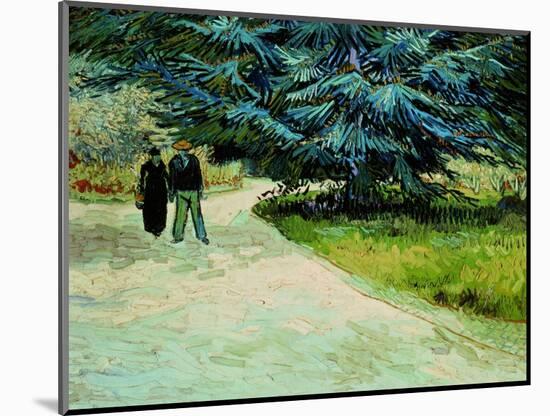 Public Garden With Couple And Blue Fir Tree: the Poet's Garden Iii, 1888-Vincent van Gogh-Mounted Giclee Print