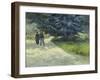 Public Garden with Couple and Blue Fir Tree-Vincent van Gogh-Framed Giclee Print