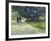 Public Garden with Couple and Blue Fir Tree-Vincent van Gogh-Framed Giclee Print