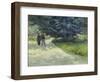 Public Garden with Couple and Blue Fir Tree-Vincent van Gogh-Framed Giclee Print