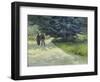 Public Garden with Couple and Blue Fir Tree-Vincent van Gogh-Framed Giclee Print