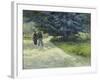 Public Garden with Couple and Blue Fir Tree-Vincent van Gogh-Framed Giclee Print