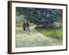 Public Garden with Couple and Blue Fir Tree-Vincent van Gogh-Framed Giclee Print