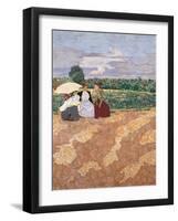 Public Gardens, Conversation-Edouard Vuillard-Framed Giclee Print