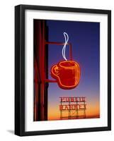 Public Market Sign at Sunset, Seattle, Washington, USA-Paul Souders-Framed Photographic Print