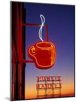 Public Market Sign at Sunset, Seattle, Washington, USA-Paul Souders-Mounted Photographic Print