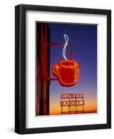 Public Market Sign at Sunset, Seattle, Washington, USA-Paul Souders-Framed Premium Photographic Print