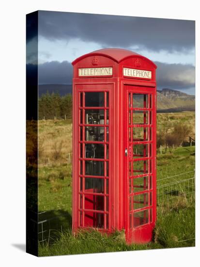 Public Phone Box, Ellishadder, Near Staffin, Trotternish Peninsula, Isle of Skye, Scotland-David Wall-Stretched Canvas