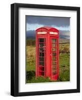 Public Phone Box, Ellishadder, Near Staffin, Trotternish Peninsula, Isle of Skye, Scotland-David Wall-Framed Photographic Print