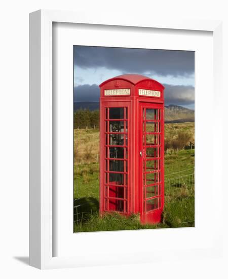 Public Phone Box, Ellishadder, Near Staffin, Trotternish Peninsula, Isle of Skye, Scotland-David Wall-Framed Photographic Print