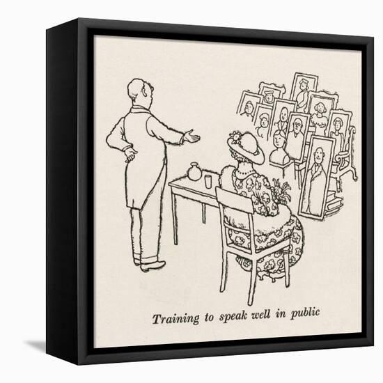 Public Speaking-William Heath Robinson-Framed Stretched Canvas