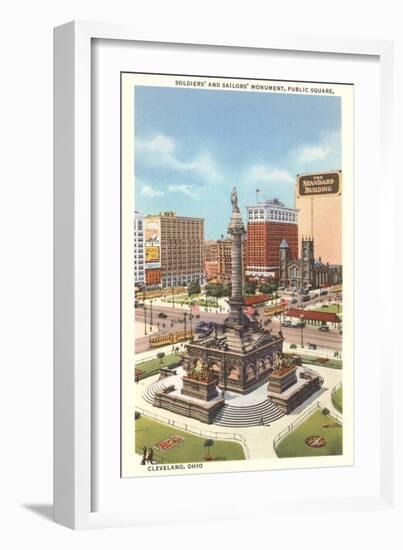 Public Square, Cleveland-null-Framed Art Print