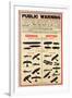 "Public Warning", Poster to Familiarise the Public with Enemy Aircraft, 1915-null-Framed Giclee Print