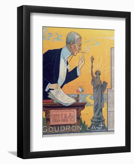 Publicity Calendar for the Cigarette Paper Manufacturer 'Rizla', Depicting President Woodrow Wilson-French School-Framed Premium Giclee Print
