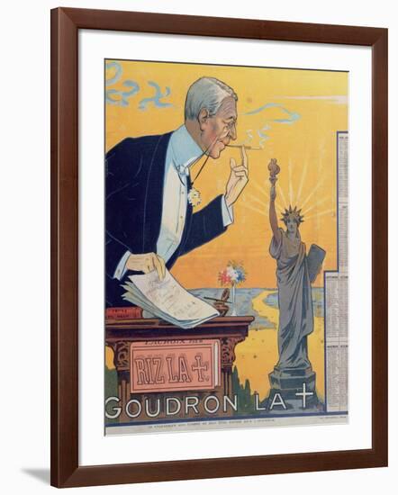 Publicity Calendar for the Cigarette Paper Manufacturer 'Rizla', Depicting President Woodrow Wilson-French School-Framed Giclee Print