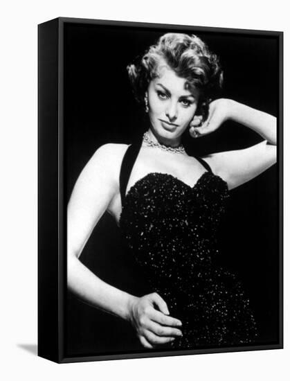 Publicity Shot of Sophia Loren Taken to Promote the Pride and the Passion, 1957-null-Framed Stretched Canvas