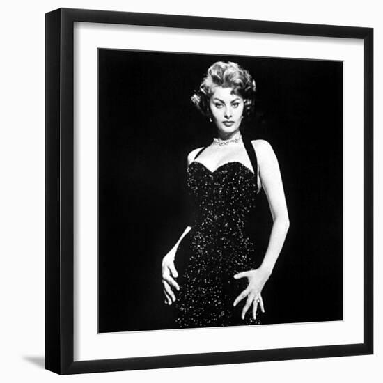 Publicity Shot of Sophia Loren Used to Promote Pride and the Passion, 1957-null-Framed Photo