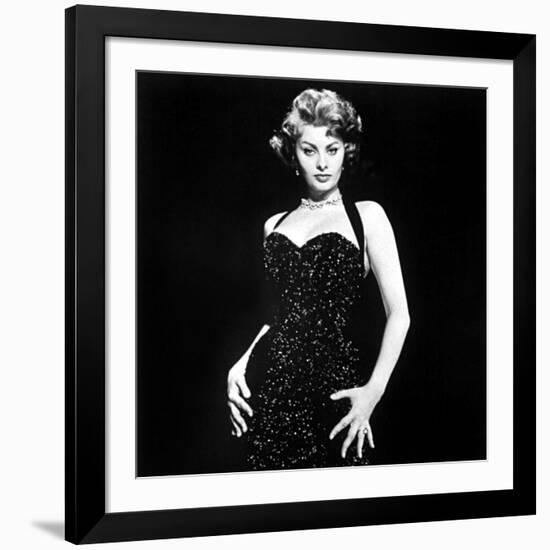 Publicity Shot of Sophia Loren Used to Promote Pride and the Passion, 1957-null-Framed Photo