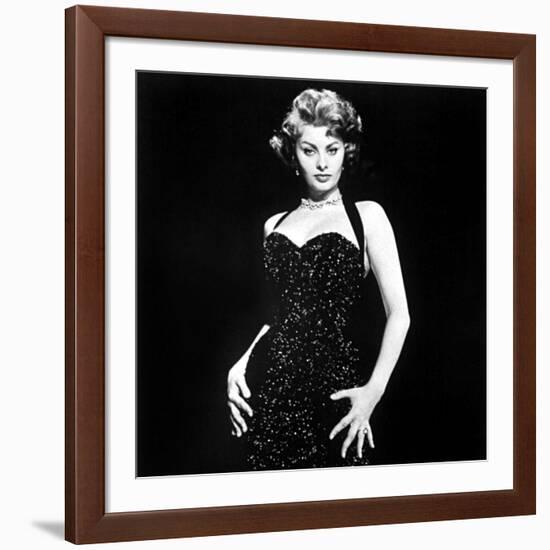 Publicity Shot of Sophia Loren Used to Promote Pride and the Passion, 1957-null-Framed Photo