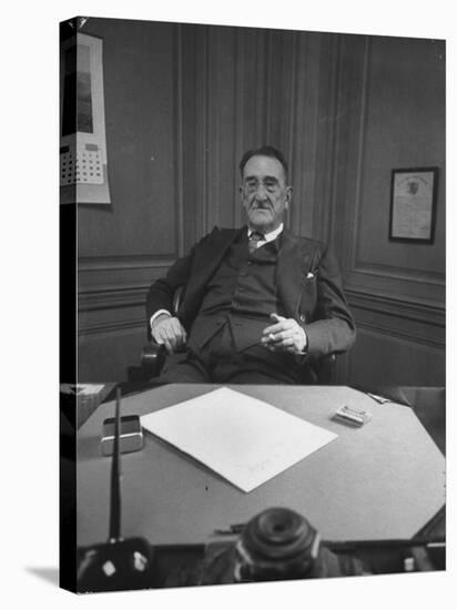 Publisher of Post-Dispatch Newspaper Joseph Pulitzer Jr., Sitting in His Office-Ed Clark-Stretched Canvas