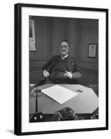 Publisher of Post-Dispatch Newspaper Joseph Pulitzer Jr., Sitting in His Office-Ed Clark-Framed Photographic Print