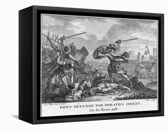 Publius Horatius Cocles and Two Companions Defend Tiber Bridge-Augustyn Mirys-Framed Stretched Canvas