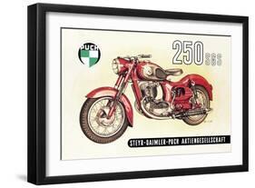 Puch 250 SGS with Cutaway View-null-Framed Art Print