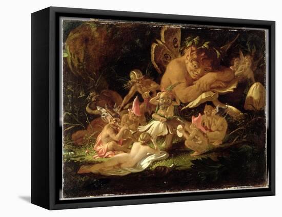 Puck and Fairies, from 'A Midsummer Night's Dream', C.1850 (Oil on Millboard)-Sir Joseph Noel Paton-Framed Stretched Canvas