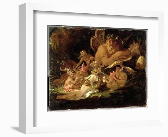 Puck and Fairies, from 'A Midsummer Night's Dream', C.1850 (Oil on Millboard)-Sir Joseph Noel Paton-Framed Premium Giclee Print