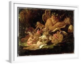 Puck and Fairies, from 'A Midsummer Night's Dream', C.1850 (Oil on Millboard)-Sir Joseph Noel Paton-Framed Giclee Print
