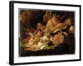 Puck and Fairies, from 'A Midsummer Night's Dream', C.1850 (Oil on Millboard)-Sir Joseph Noel Paton-Framed Giclee Print