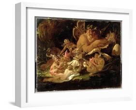 Puck and Fairies, from 'A Midsummer Night's Dream', C.1850 (Oil on Millboard)-Sir Joseph Noel Paton-Framed Giclee Print