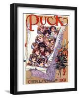 Puck Christmas 1909-Gordon Grant-Framed Art Print