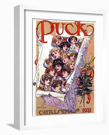Puck Christmas 1909-Gordon Grant-Framed Art Print