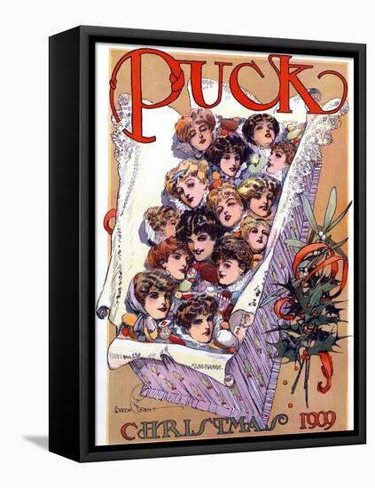Puck Christmas 1909-Gordon Grant-Framed Stretched Canvas