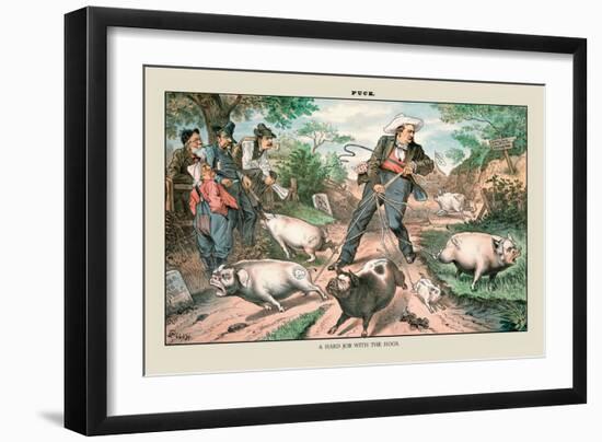 Puck Magazine: A Hard Job with the Hogs-Terry Gilliam-Framed Art Print