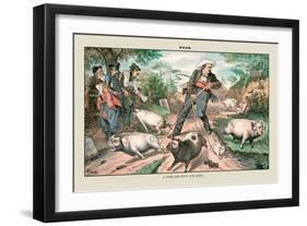 Puck Magazine: A Hard Job with the Hogs-Terry Gilliam-Framed Art Print