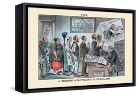 Puck Magazine: A Modern Improvement in Journalism-Frederick Burr Opper-Framed Stretched Canvas