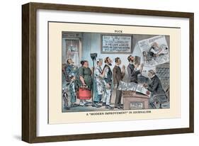 Puck Magazine: A Modern Improvement in Journalism-Frederick Burr Opper-Framed Art Print