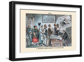 Puck Magazine: A Modern Improvement in Journalism-Frederick Burr Opper-Framed Art Print