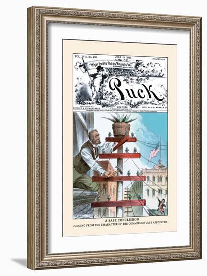 Puck Magazine: A Safe Conclusion-Eugene Zimmerman-Framed Art Print