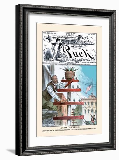 Puck Magazine: A Safe Conclusion-Eugene Zimmerman-Framed Art Print