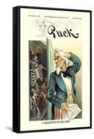 Puck Magazine: A Skeleton of His Own-null-Framed Stretched Canvas