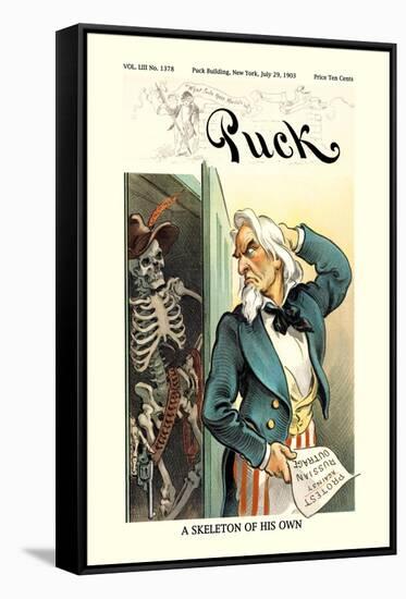 Puck Magazine: A Skeleton of His Own-null-Framed Stretched Canvas