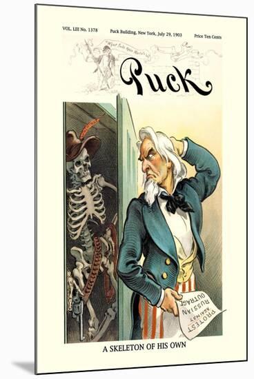 Puck Magazine: A Skeleton of His Own-null-Mounted Art Print