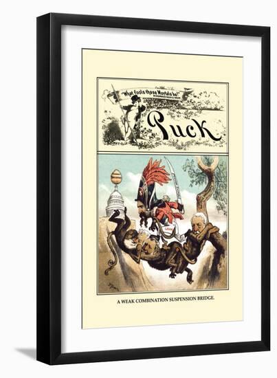 Puck Magazine: A Weak Combination Suspension Bridge-F. Graetz-Framed Art Print