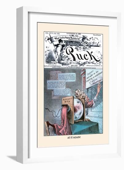 Puck Magazine: at It Again!-Eugene Zimmerman-Framed Art Print
