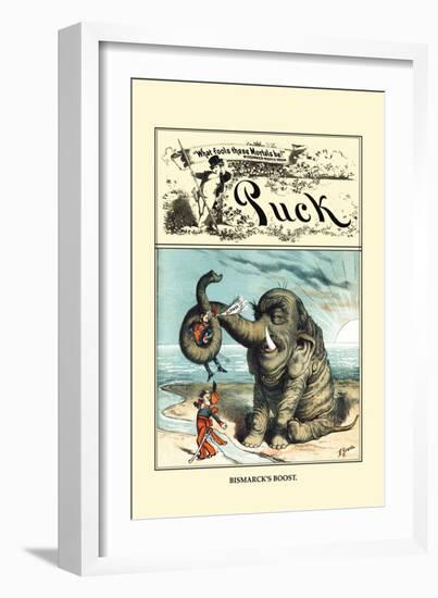 Puck Magazine: Bismarck's Boost-F. Graetz-Framed Art Print