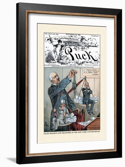 Puck Magazine: False Weights and Measures-Bernhard Gillam-Framed Art Print